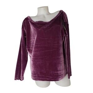 CHASOR Purple Velour Long Sleeve Top Size Medium New With Tags